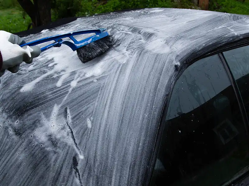 Water beading after convertible roof waterproofing